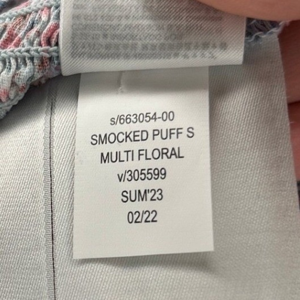 GAP Puff Sleeve Smocked Peplum Top Floral Peasant Blouse Large Cottagecore NWT - Picture 12 of 14